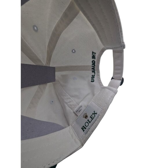 Rolex White Cotton Cap W Gold Crown Logo & The Quail 2019 Adj Strap Back Hat - Picture 6 of 7